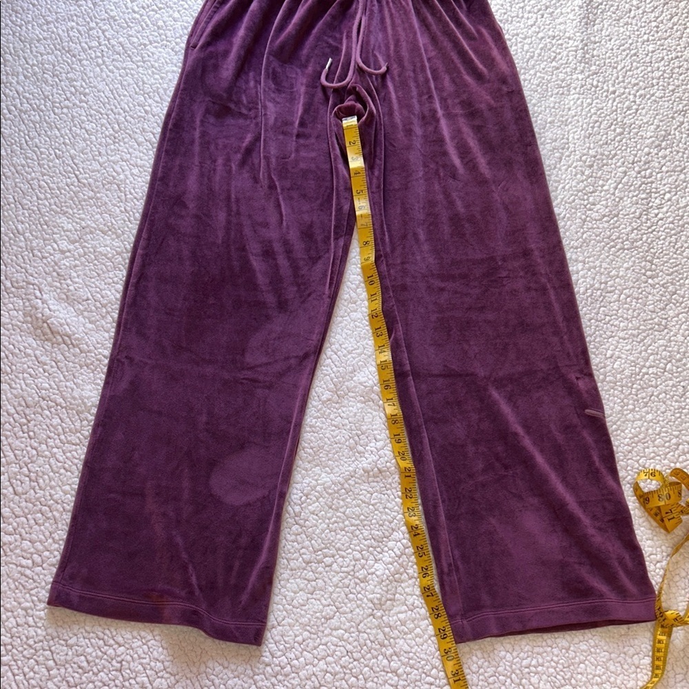 PINK Victoria's Secret Burgundy Velour Track Pants - Picture 10 of 13