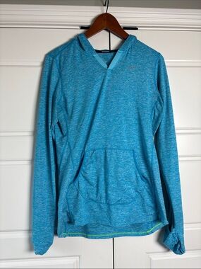 Nike Blue Heathered Hooded Pullover