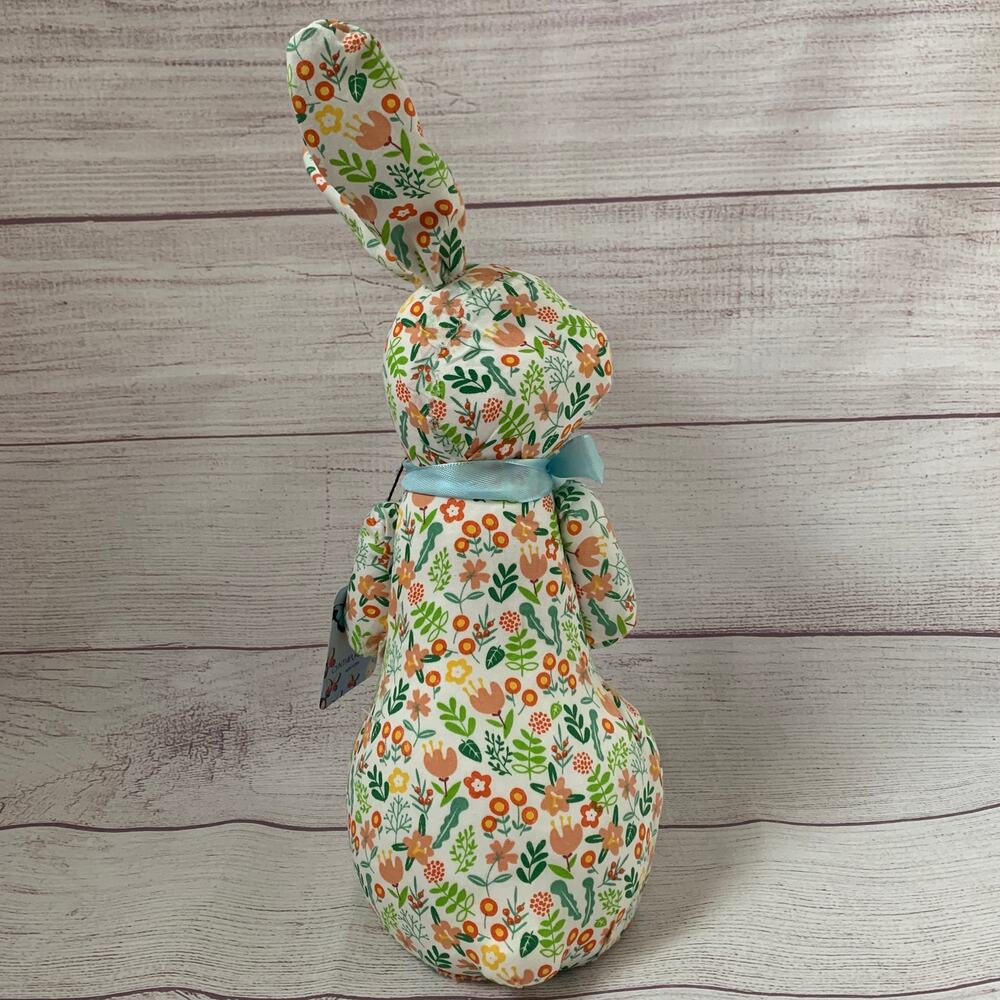 Cynthia Rowley Floral Easter Bunny Rabbit Figurine Lightweight Decoupage 14"H - Picture 3 of 14