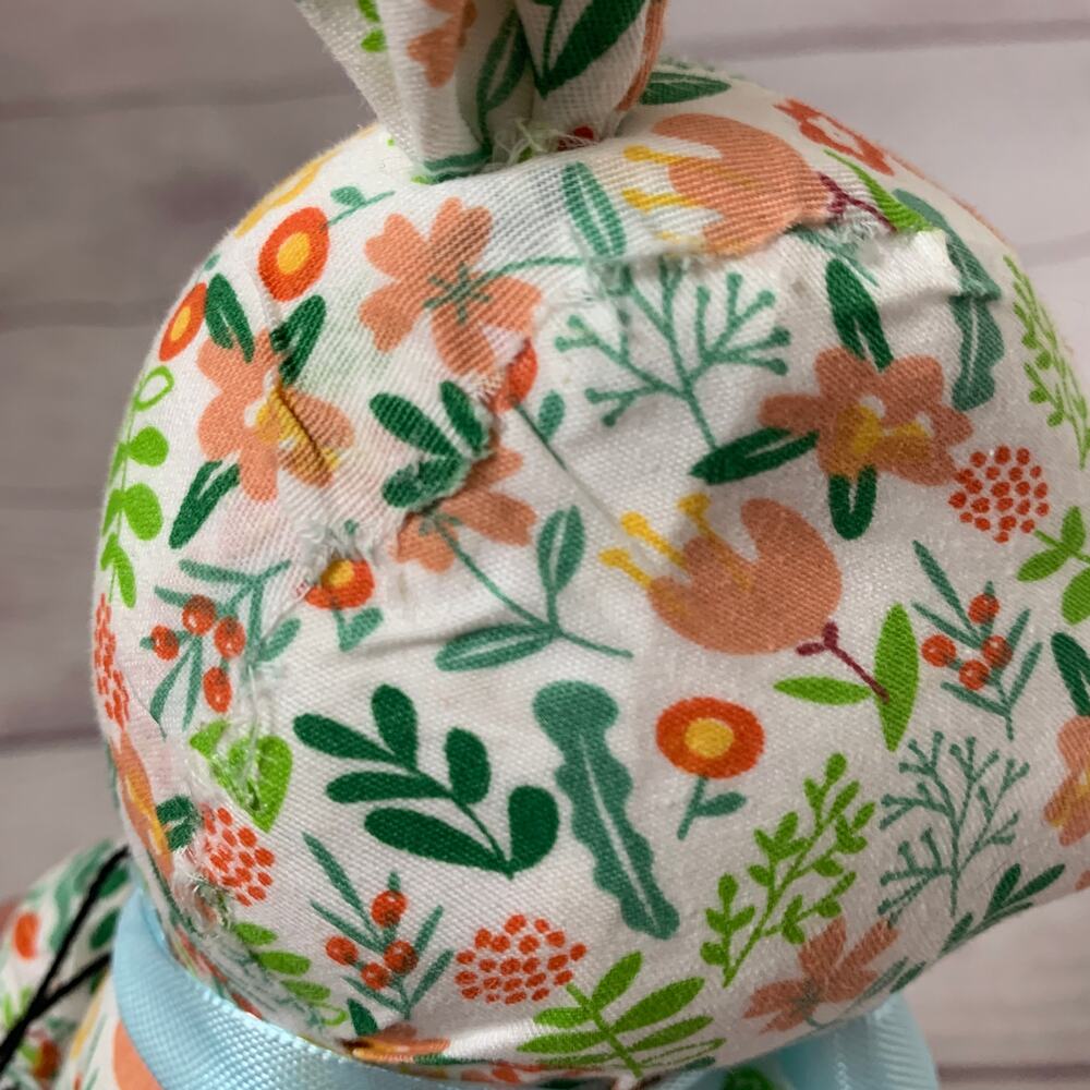Cynthia Rowley Floral Easter Bunny Rabbit Figurine Lightweight Decoupage 14"H - Picture 7 of 14