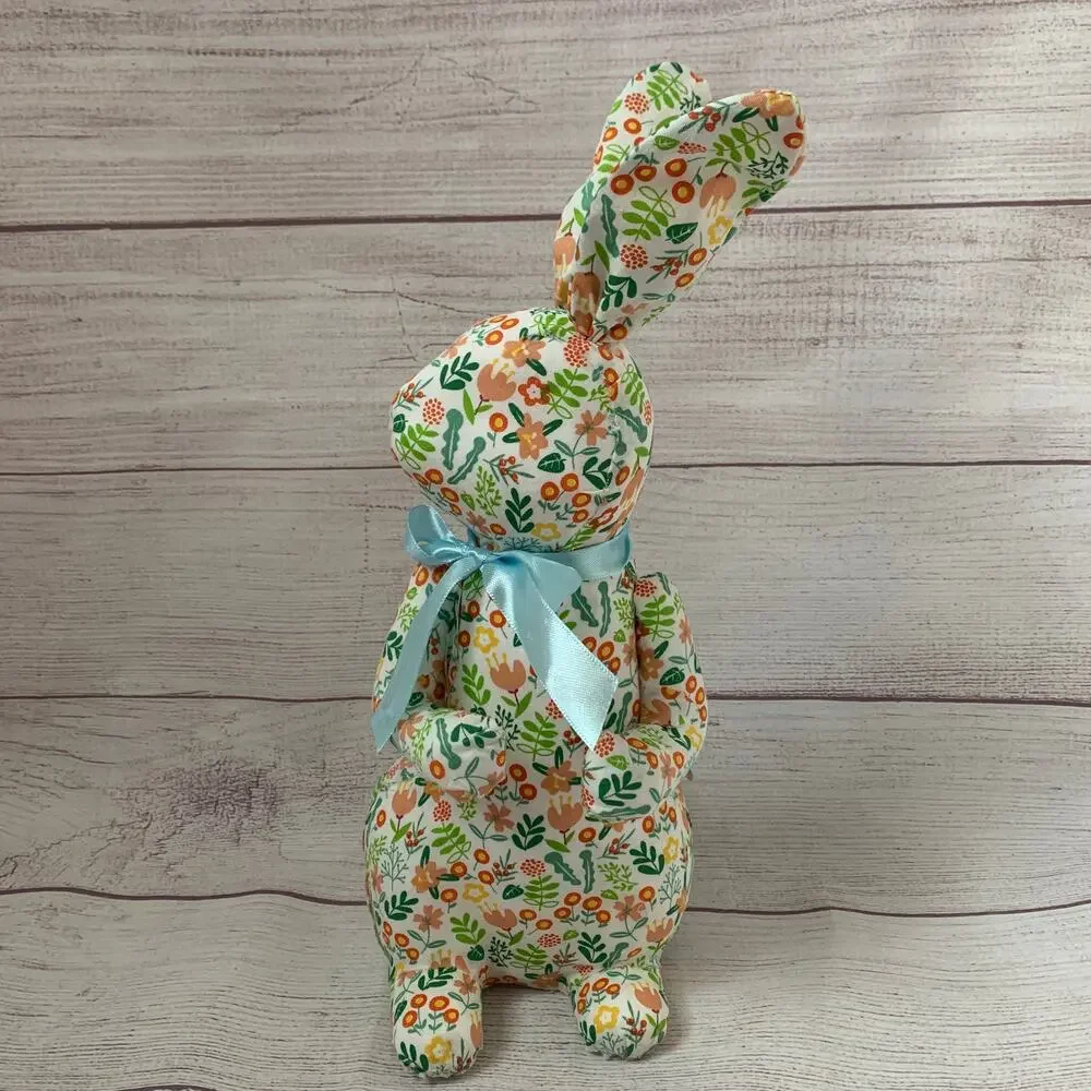 Cynthia Rowley Floral Easter Bunny Rabbit Figurine Lightweight Decoupage 14"H - Picture 4 of 14
