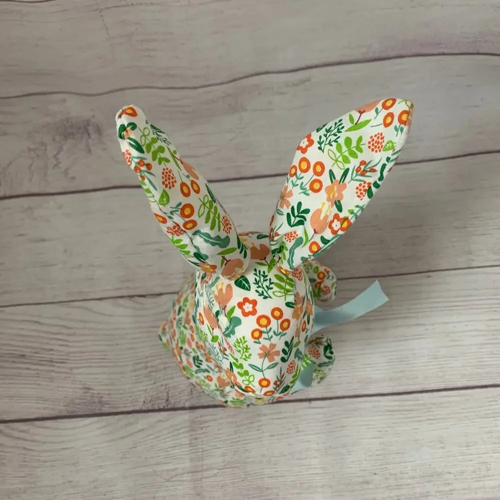 Cynthia Rowley Floral Easter Bunny Rabbit Figurine Lightweight Decoupage 14"H - Picture 5 of 14