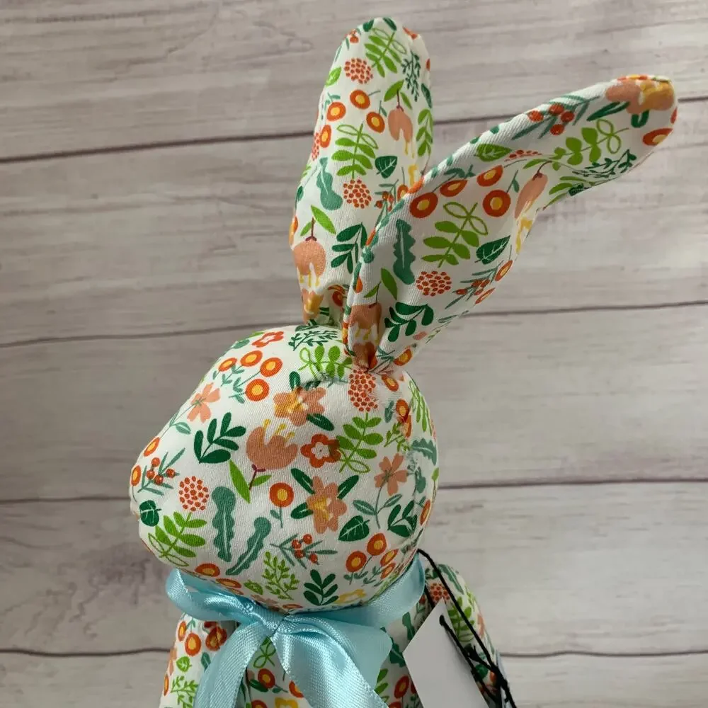 Cynthia Rowley Floral Easter Bunny Rabbit Figurine Lightweight Decoupage 14"H - Picture 12 of 14