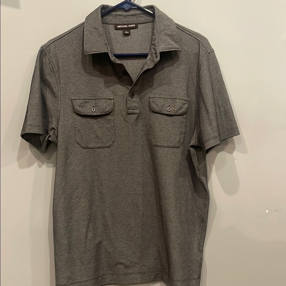 Michael Kors Men's Gray/black  Polo Shirt