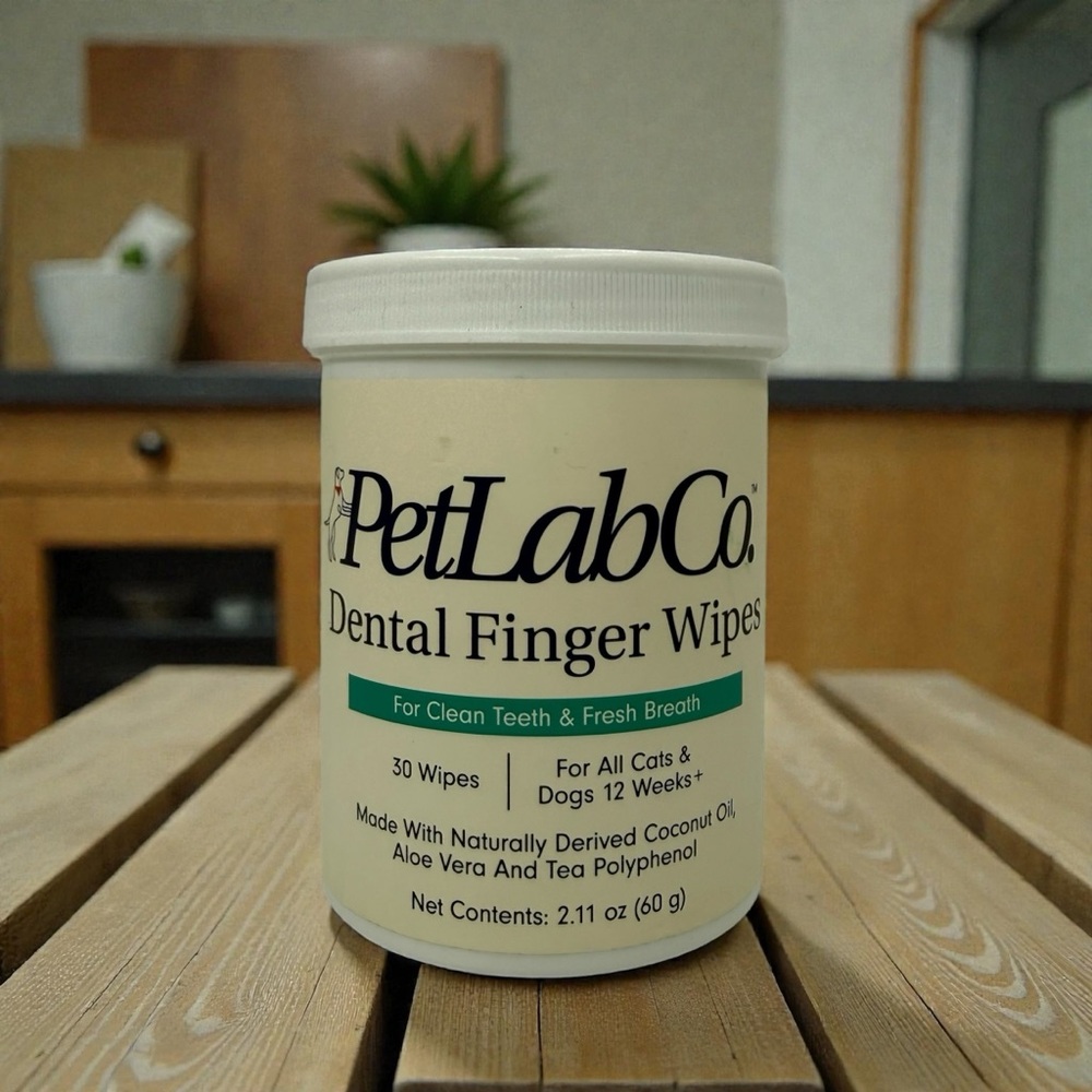 PetLab Co Dental Finger Wipes for Dogs‎ & Cats Fresh Breath Teeth Cleaner 30ct