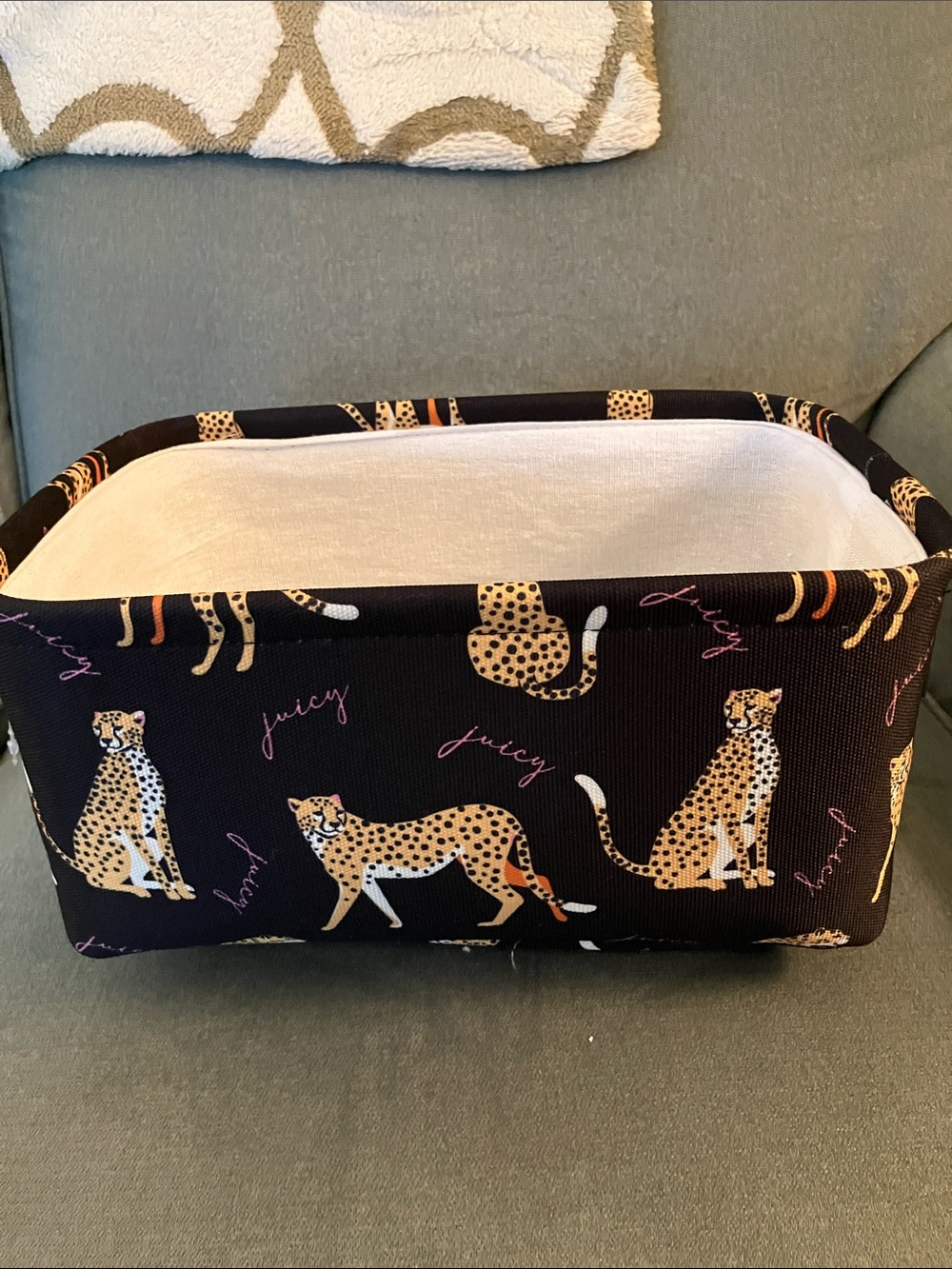 ✨Juicy Couture leopards Juicy logos storage bin college dorm organizing bin NWT