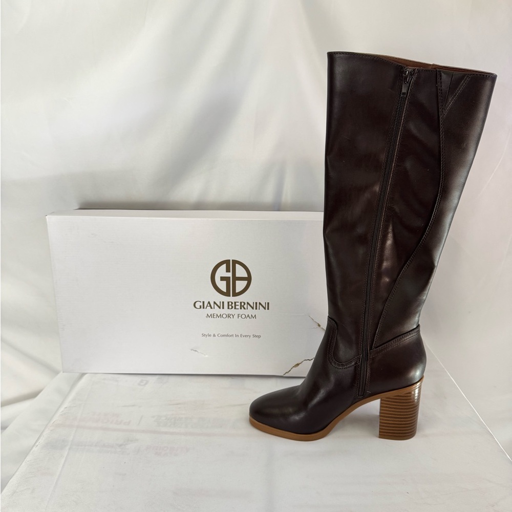 Giani Bernini Black Heeled Boots Elegant Streamlined Silhouette - Picture 5 of 6