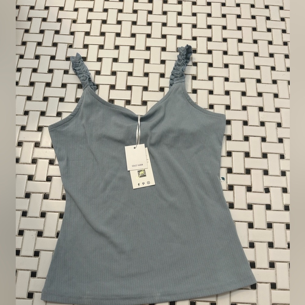 Grace Karin Dusty Blue Camisole Top