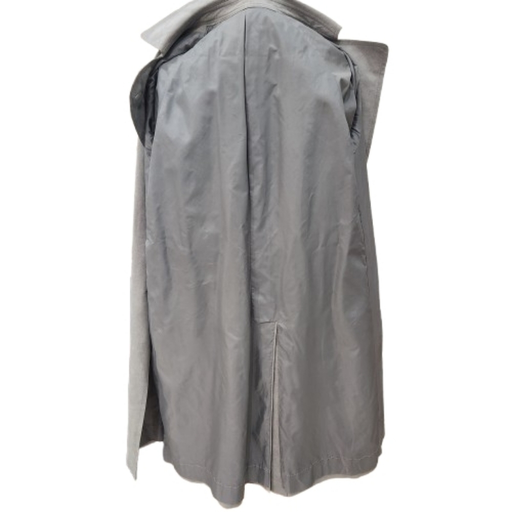 80s Vintage SalonStyle Ltd. Washable Suede, Trench, Gray, Womens XL - Picture 6 of 8
