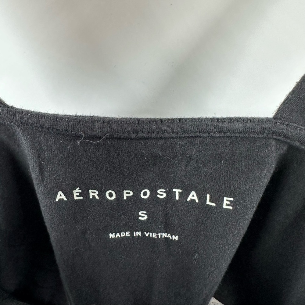 Aeropostale Black Cropped Tank Top – Size Small – Square Neckline - Picture 3 of 4