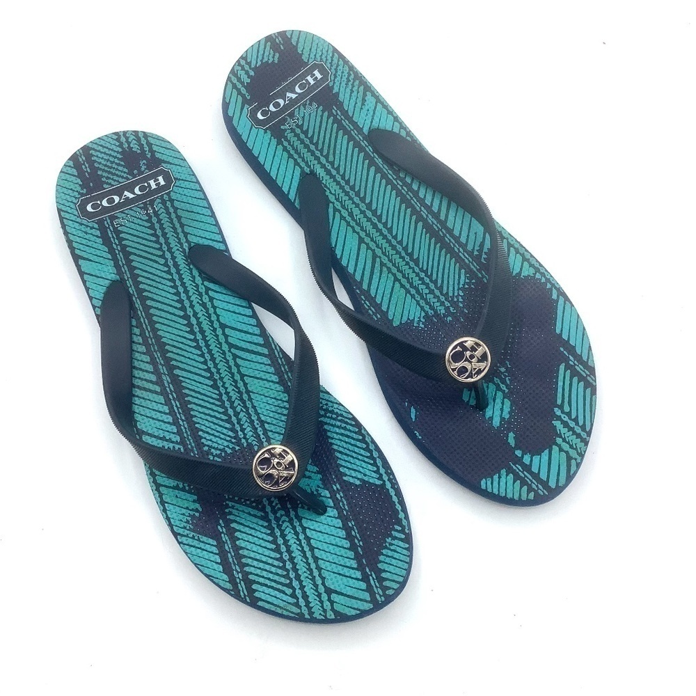 Coach‎ Authentic Flip Flop Sandals Teal 9-10
