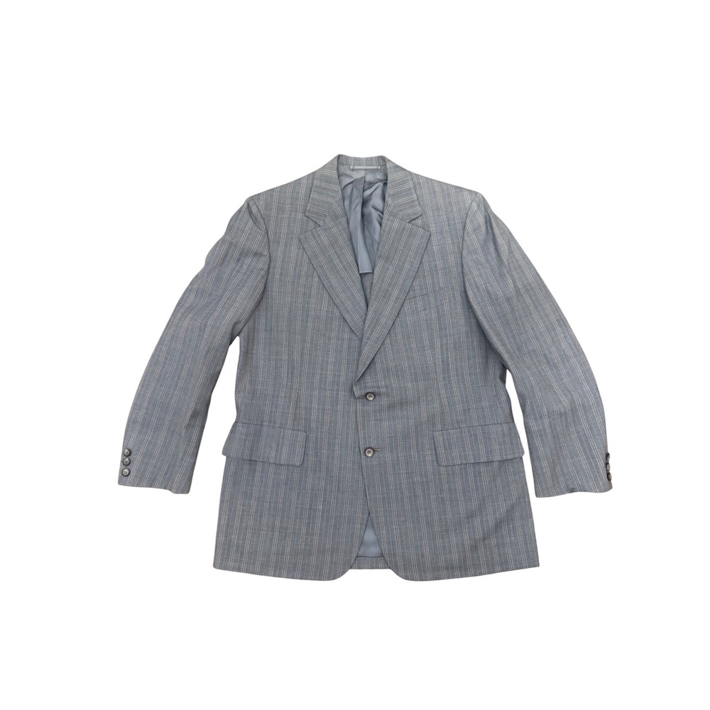 Vintage wool Hickey-Freeman‎ CUSTOMIZED Mens blue Pinstripe Suit Jacket Blazer