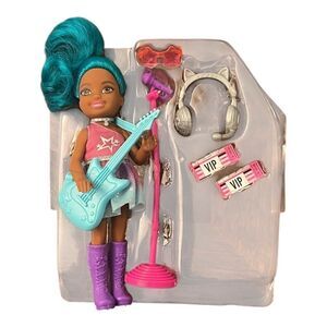 Barbie Chelsea Can Be Anything Pop Star Rockstar Doll Playset Teal Hair