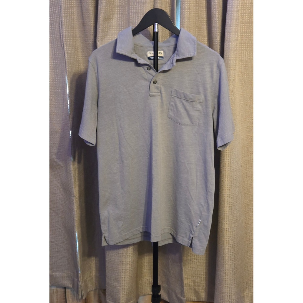 Magellan Outdoors Classic Fit Polo Shirt Mens Size Medium Gray Chest Pocket