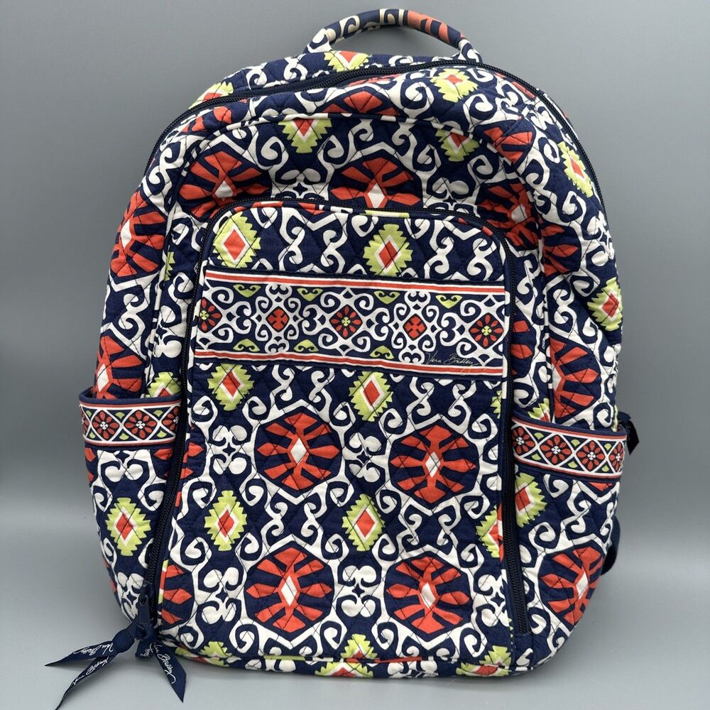 Vera Bradley Backpack Large Laptop Bag Sun Valley Floral Pattern Retired