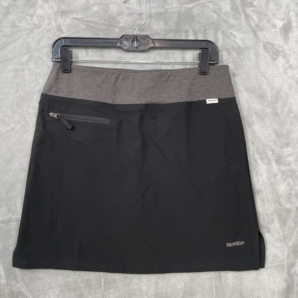 Skhoop Gray Black Stretch  Skort‎ Size M Stretch Tennis Active Pull-On