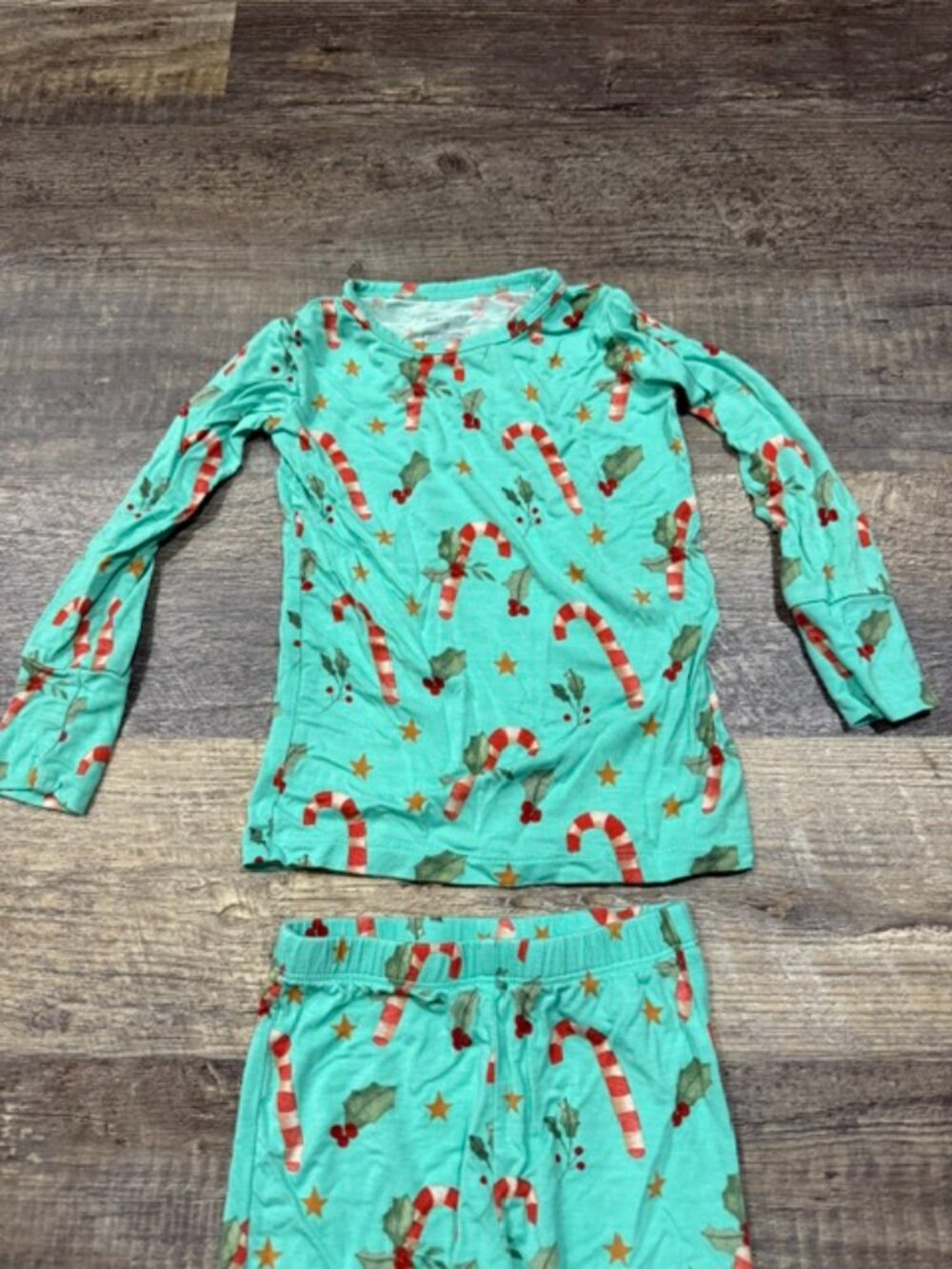 Posh Peanut 2T Pajamas Candy Cane Print - Picture 4 of 6