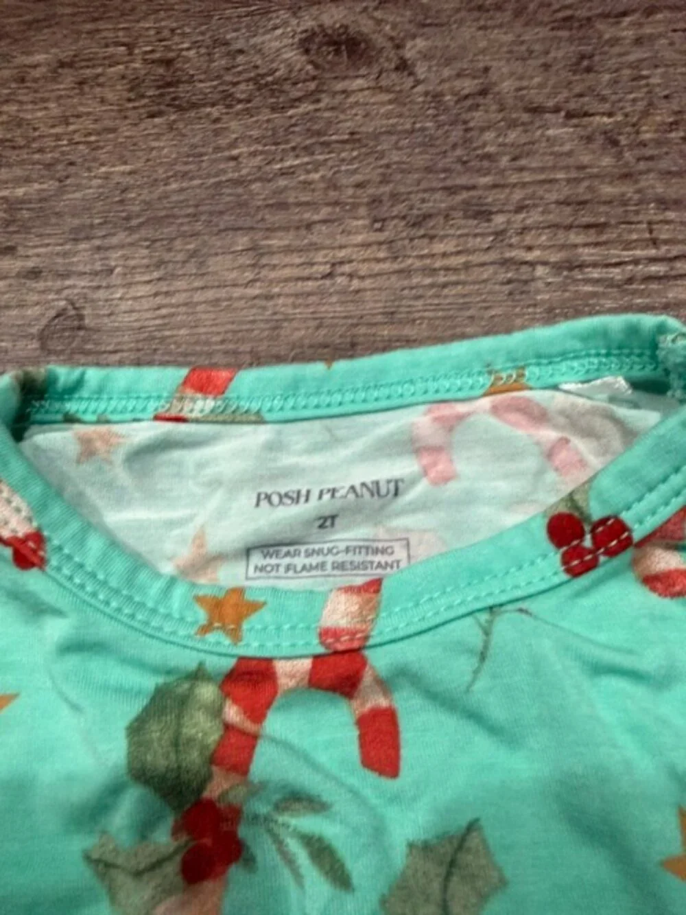 Posh Peanut 2T Pajamas Candy Cane Print - Picture 6 of 6