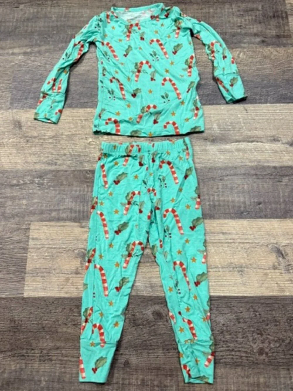 Posh Peanut 2T Pajamas Candy Cane Print - Picture 1 of 6
