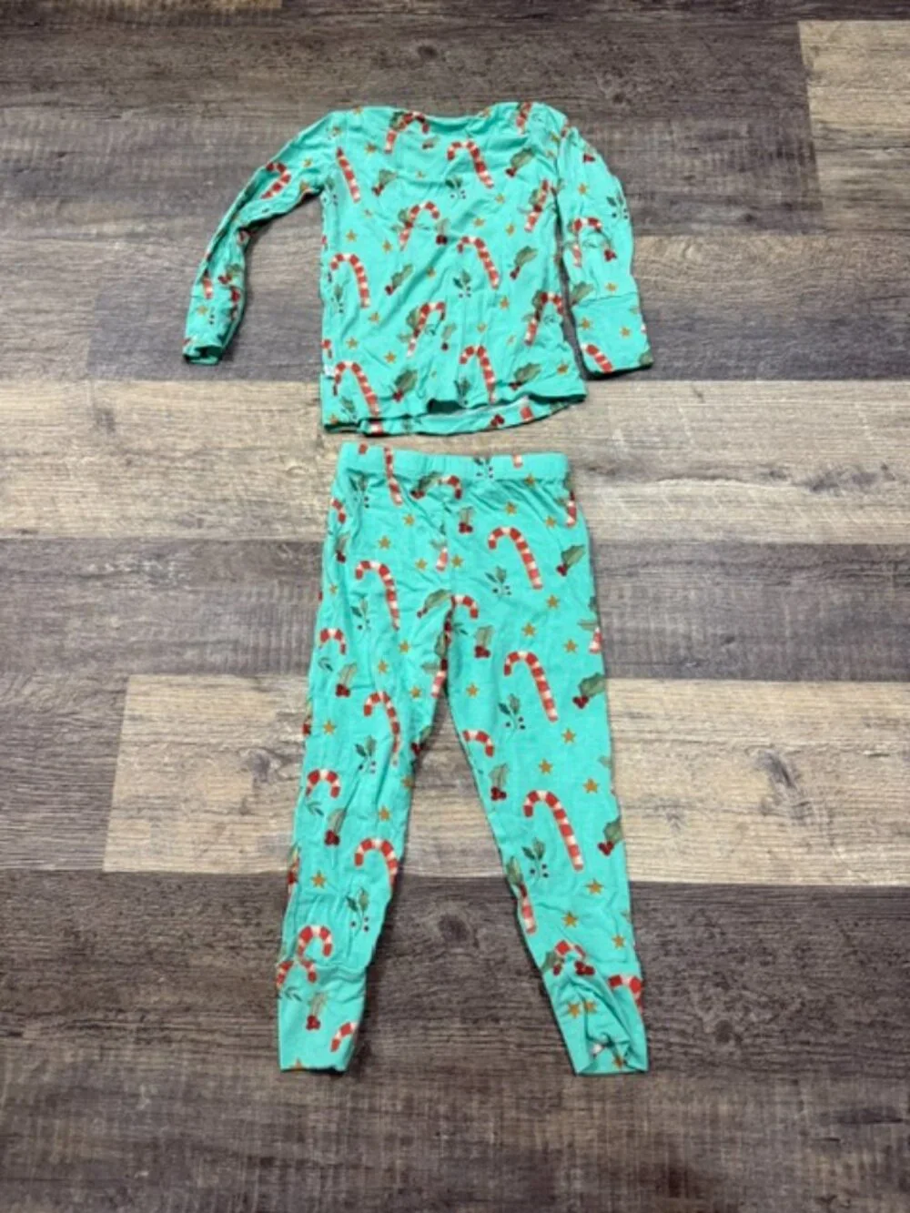 Posh Peanut 2T Pajamas Candy Cane Print - Picture 2 of 6