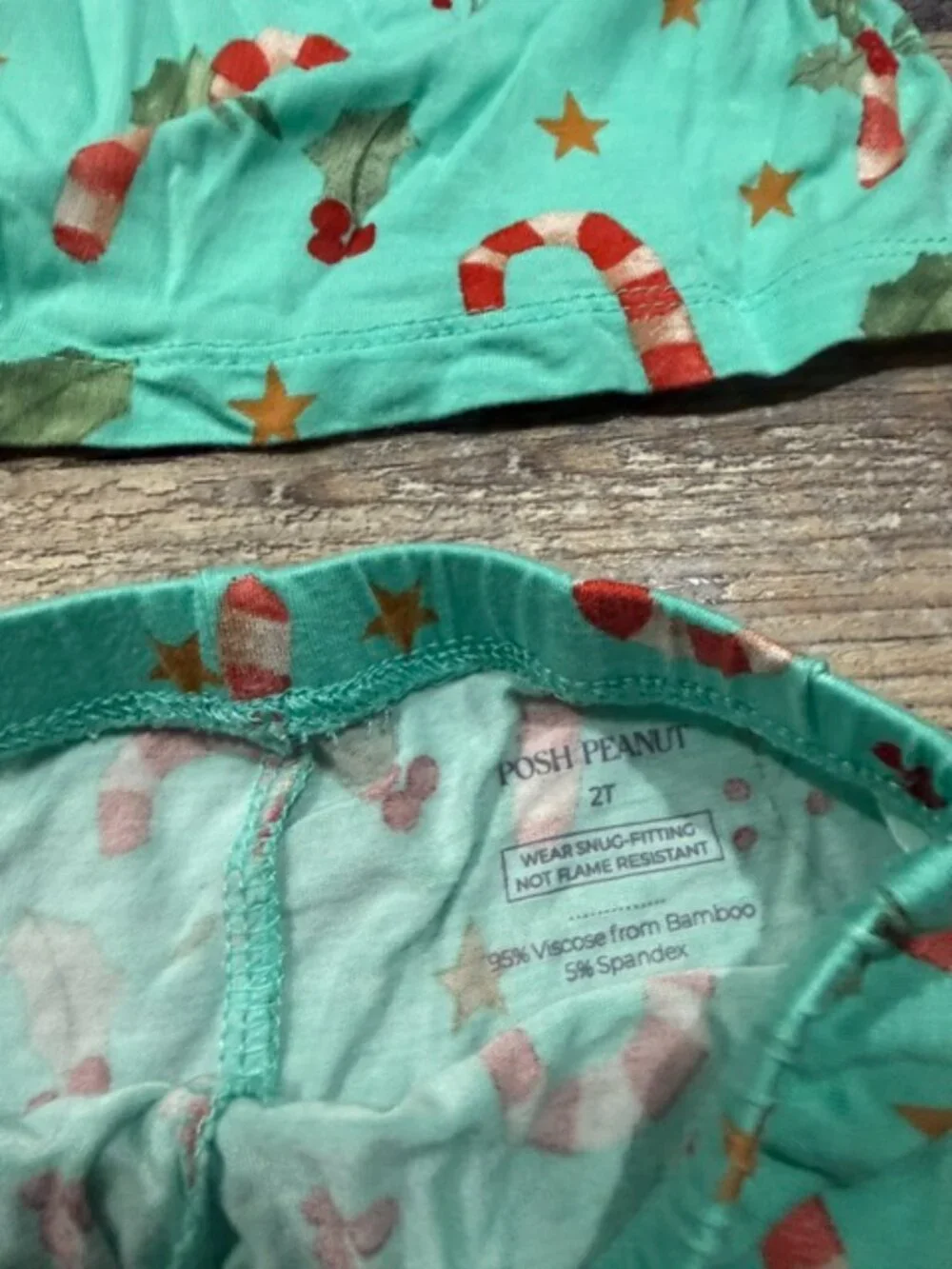 Posh Peanut 2T Pajamas Candy Cane Print - Picture 5 of 6