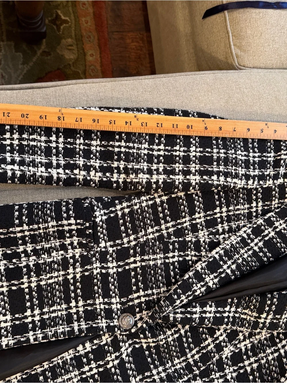 Zara Black and White Plaid Long Blazer - Picture 8 of 8