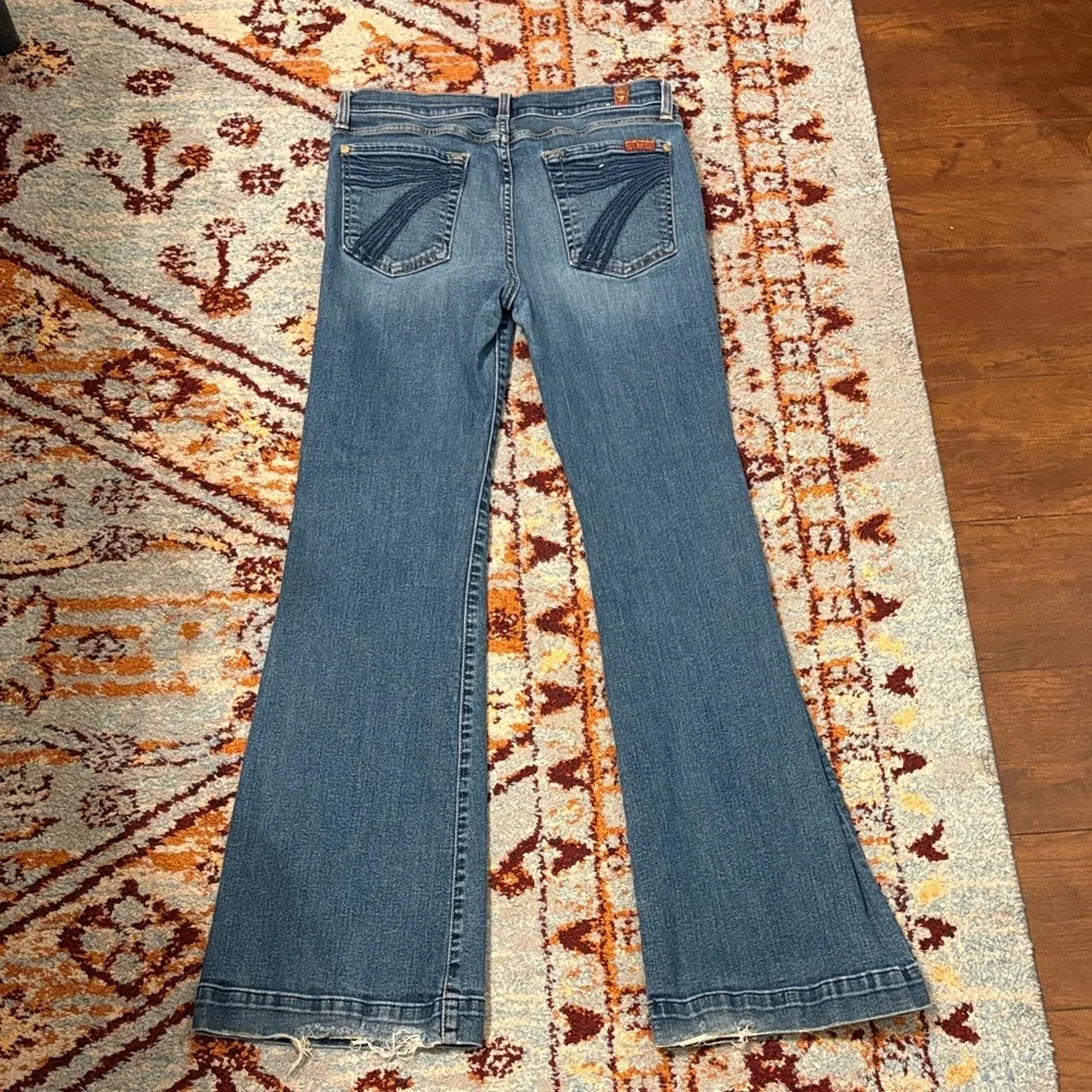 7 For All Mankind Women's Medium Blue Bootcut Jeans - Picture 2 of 7
