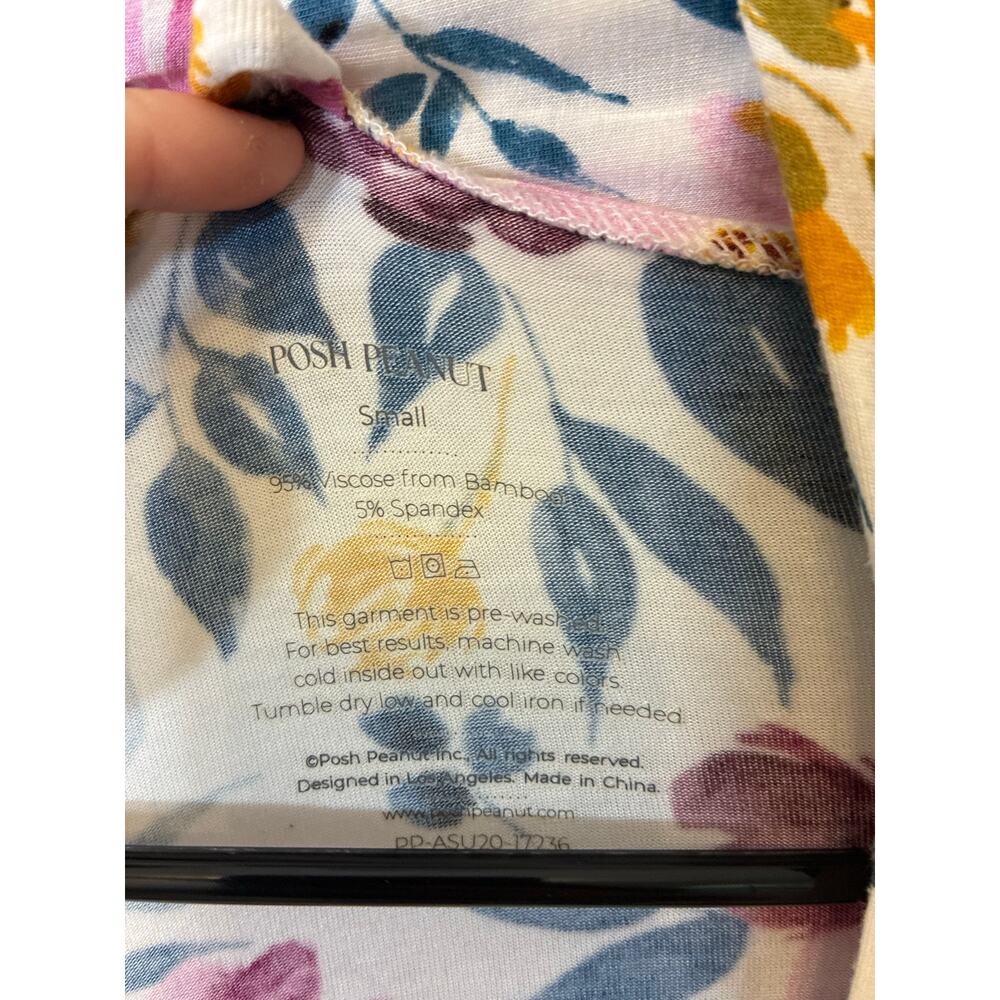 Posh Peanut Prairie Floral Bamboo Kimono Robe Cottagecore Lounge Small - Picture 3 of 5