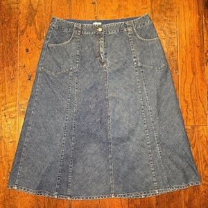 J. Jill Denim Maxi Denim Skirt Size 18P Light Wash A Line