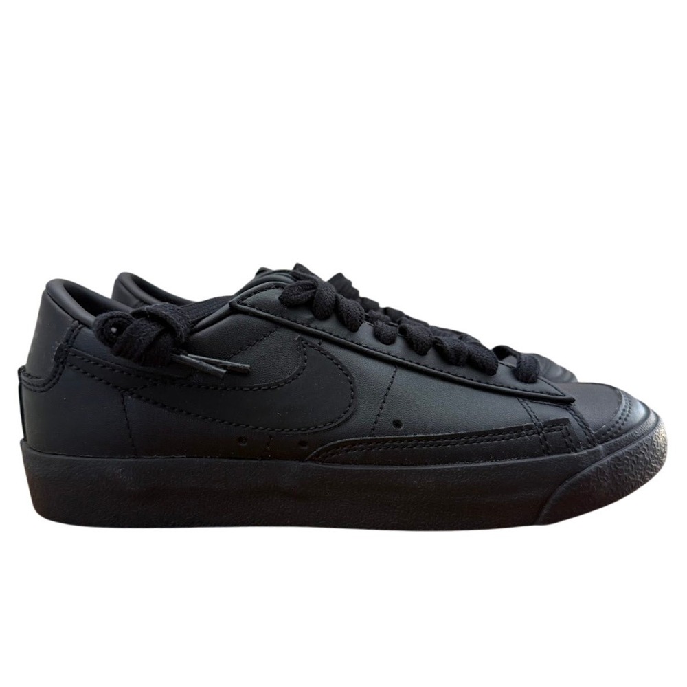 Nike Blazer Low‎ Platform All Black Leather Sneakers DC4769 002 Women's US 5.5