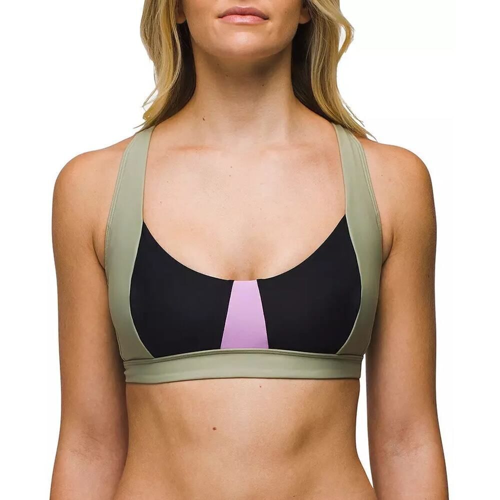 NWT Prana Tulum Bikini Top in Black Color Block - Size: Medium