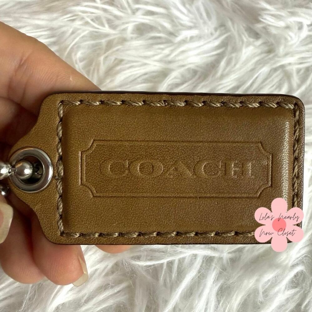 2.5" COACH Brown Fob Bag Charm Hang tag Hangtag