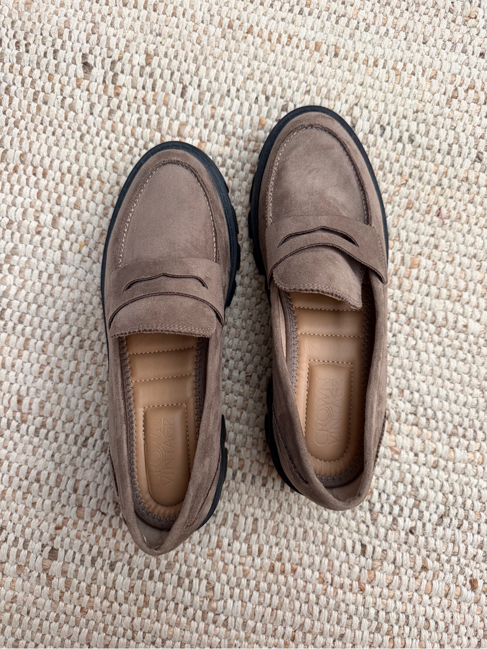 Women’s Crown Vintage Brown Suede Penny Loafers- LIKE NEW