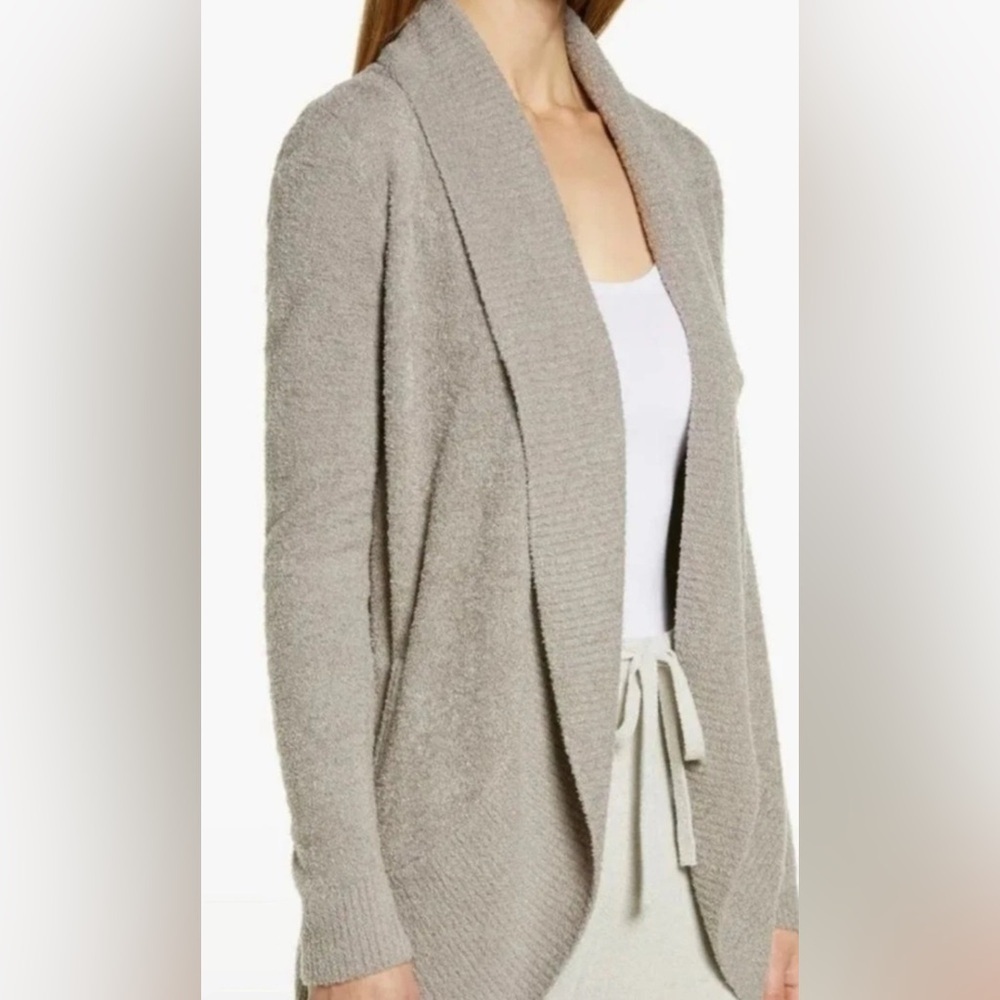 Barefoot Dreams Cardigan Cozy Chic Lite long Size M light grey Open Front