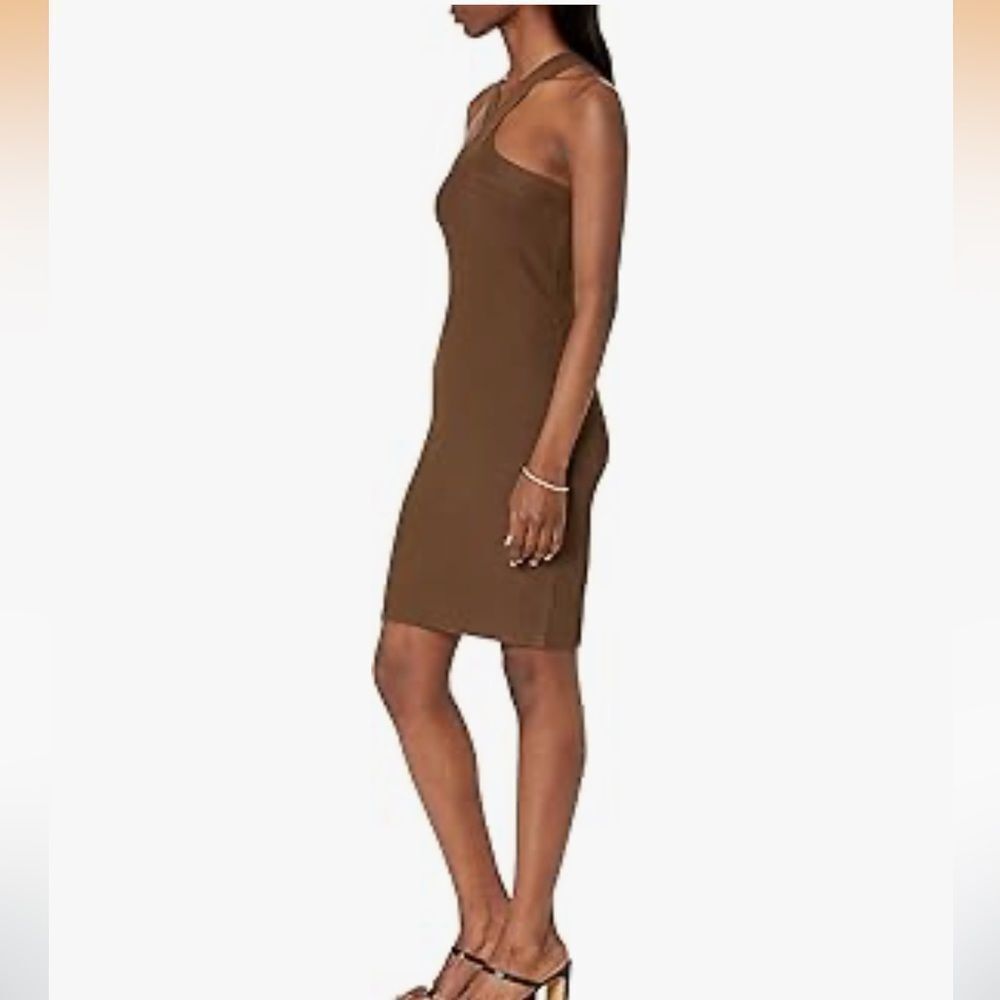 The Drop Women's Brunia Halter Midi Sweater Dress, Coffee NWT - Picture 5 of 7