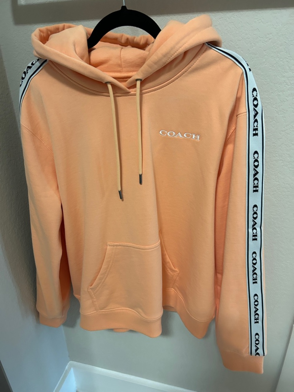 Coach Peach Hoodie with Branded Sleeve Tape