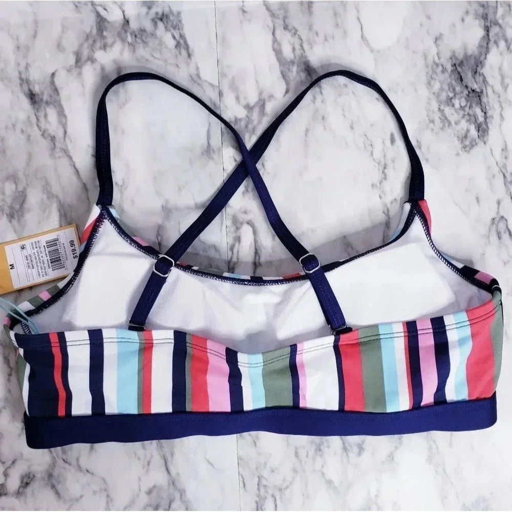 Kona Sol Bikini Top Bra Bralette Strappy Swimsuit Size Medium Multicolor… - Picture 3 of 15