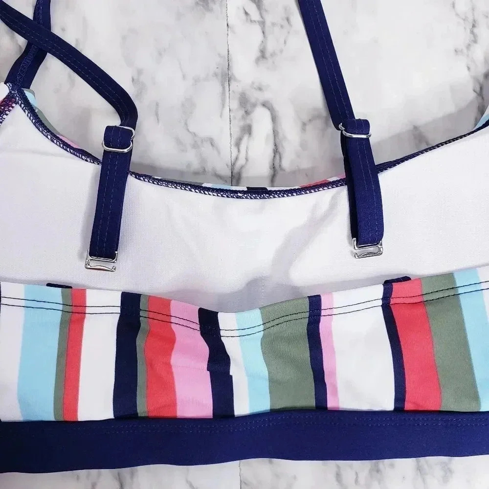 Kona Sol Bikini Top Bra Bralette Strappy Swimsuit Size Medium Multicolor… - Picture 4 of 15