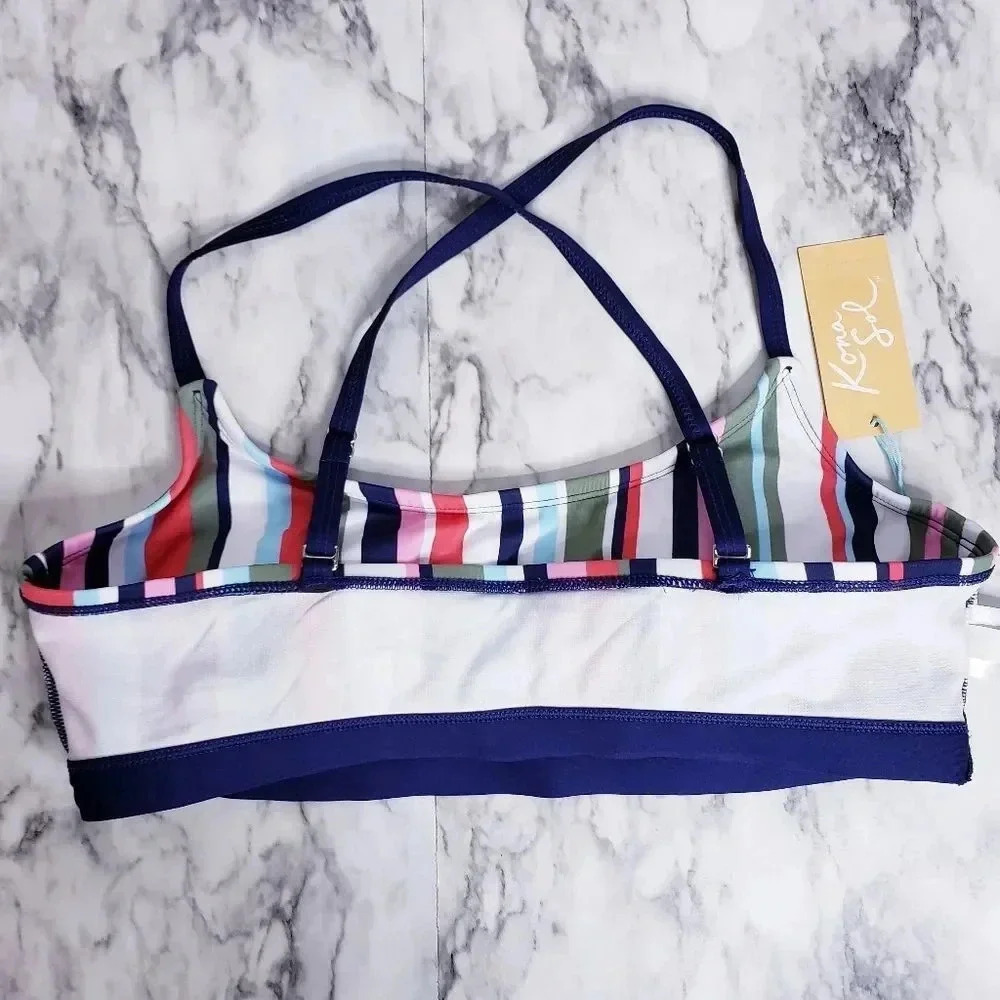 Kona Sol Bikini Top Bra Bralette Strappy Swimsuit Size Medium Multicolor… - Picture 8 of 15
