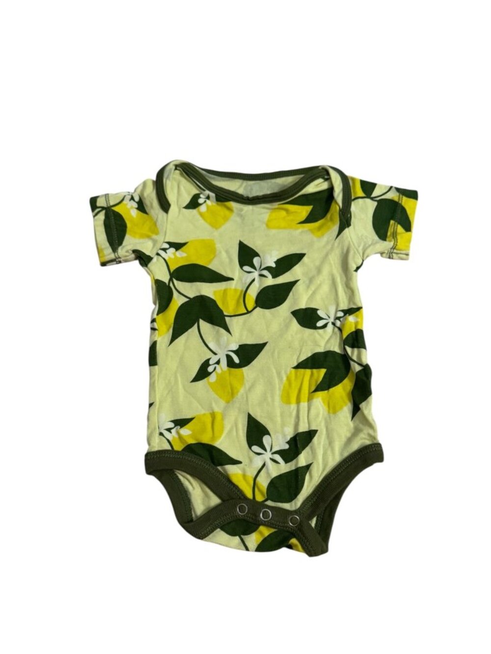 Kickee Pants Baby Girl Lemon Bodysuit 0-3M | Bamboo Short Sleeve Onesie | Soft B