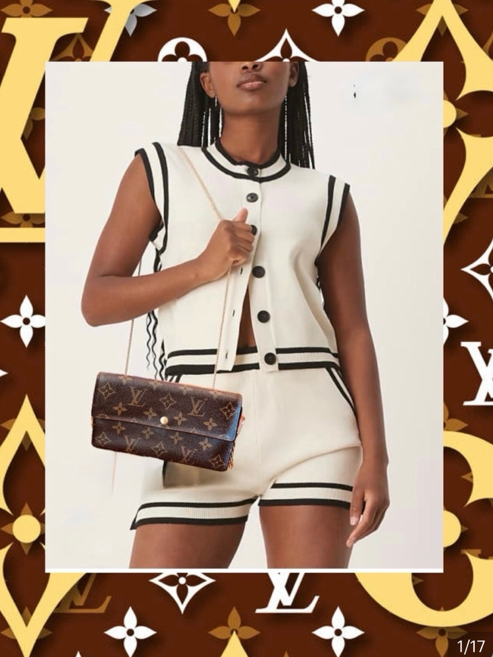 Louis Vuitton vintage monogram Sarah wallet converted to Crossbody 1997