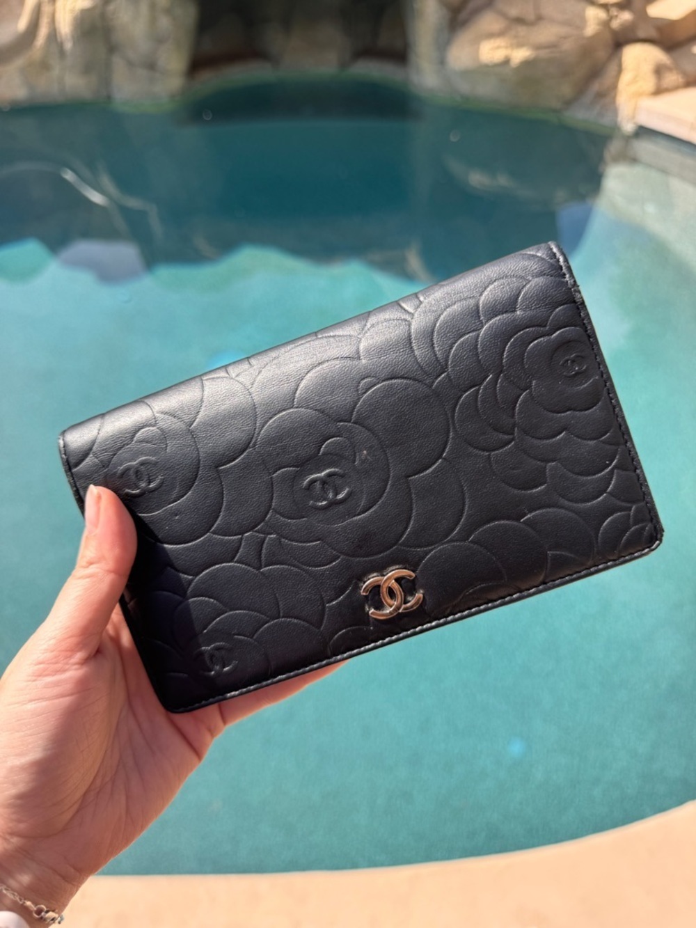 Authentic CHANEL Black Camellia Quilted Leather Shoulder Bag with Chain Strap - Picture 10 of 12