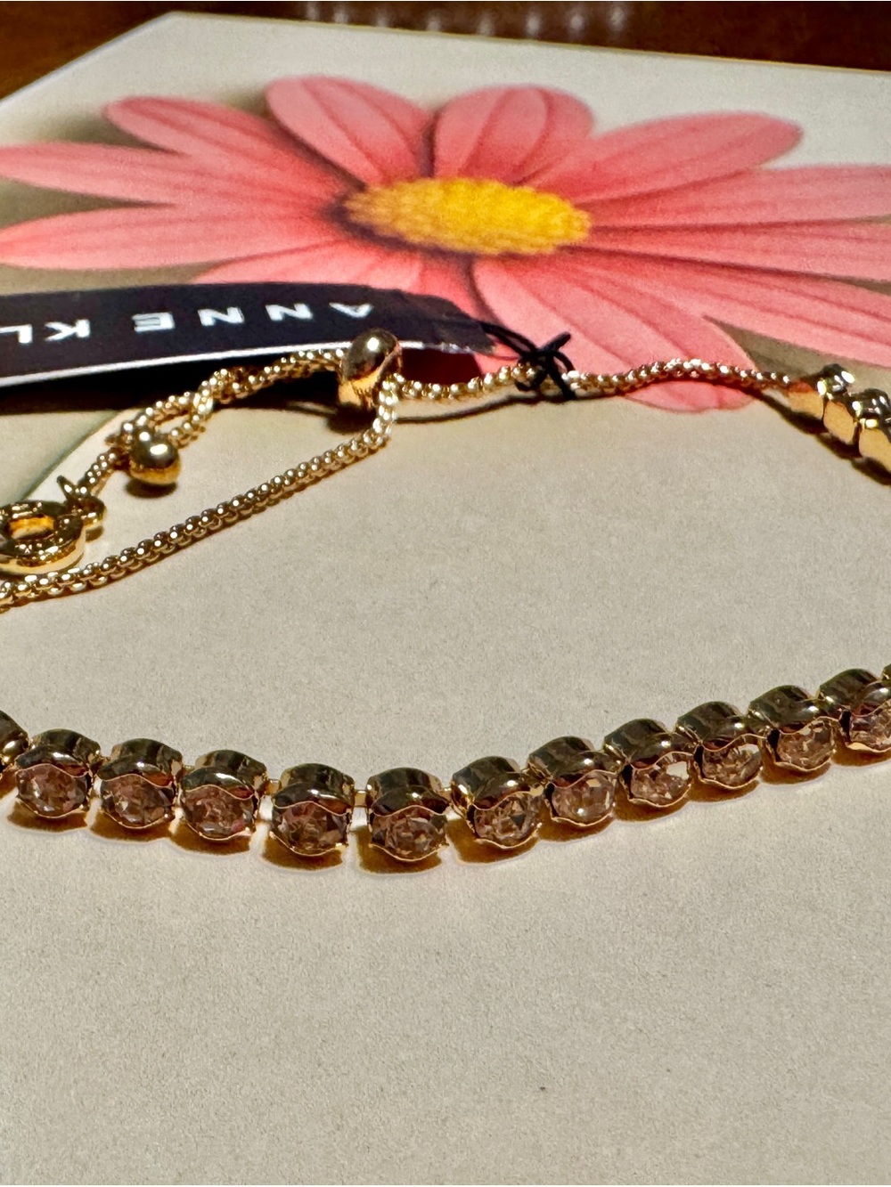 Anne Klein Gold-Tone Crystal Slider Bracelet - Picture 3 of 3