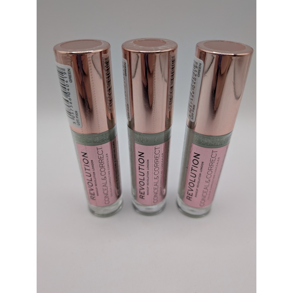 Revolution Conceal & Correct Green Colour Correcting Concealer Lot of 3 NEW