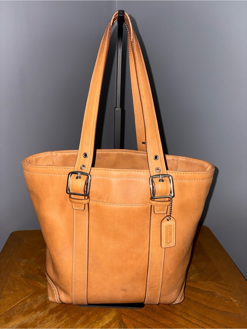 Coach Hampton Tan Leather Tote Shoulder Bag F10194 Vintage