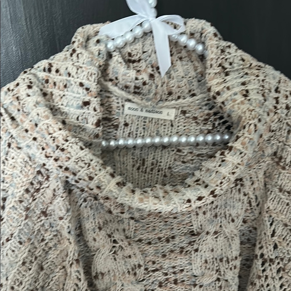 Moon & Madison Cream Cowl Neck Sweater - Picture 3 of 3