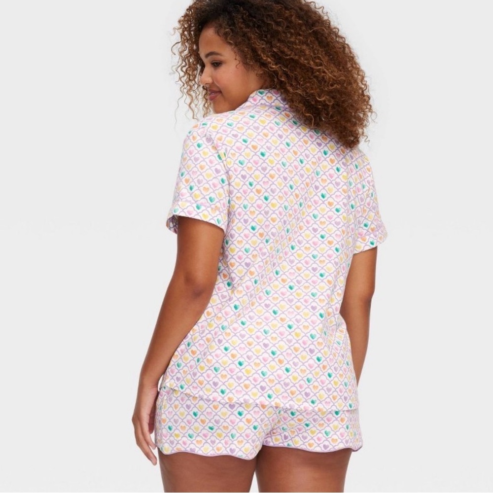 Roller Rabbit x Target Geo Hearts Pajama Set Pink Purple Limited Collab NWT - Picture 2 of 4