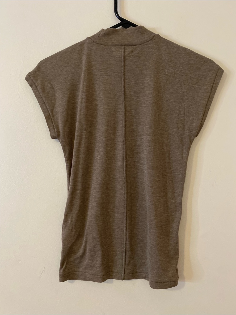 Madewell Brown Mock Neck Cap Sleeve Tee - Picture 4 of 6