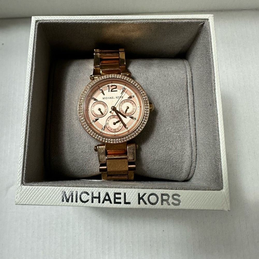 Michael Kors Mini Parker Rose Gold Watch - MK6352 EUC - Battery Replaced -A709