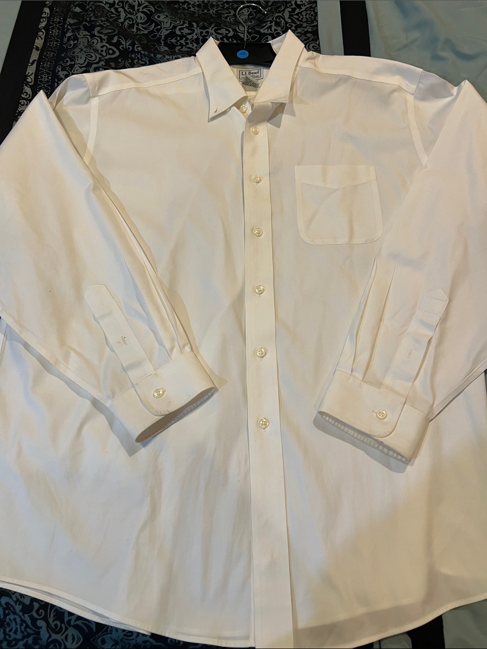 L.L. Bean Men’s White Long-Sleeve Dress Shirt